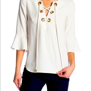 Trina Turk Xandra Front Lace Up Blouse